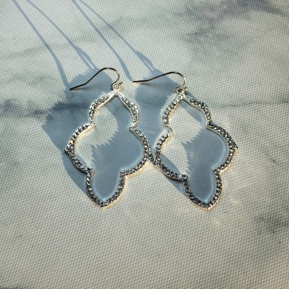 Silver Moroccan Pave Earrings